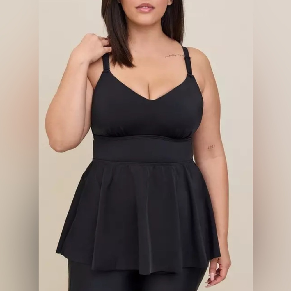 Torrid Wire-Free Racerback Tankini Black - Picture 3 of 13